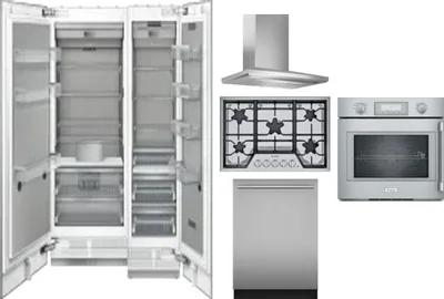 6 Piece Package Includes Refrigerator, Freezer, Cooktop, Wall Oven, Hood And Dishwasher