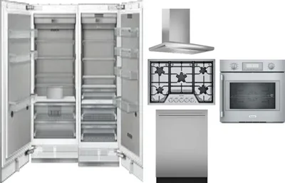6 Piece Package Includes Refrigerator, Freezer, Cooktop, Wall Oven, Hood And Dishwasher