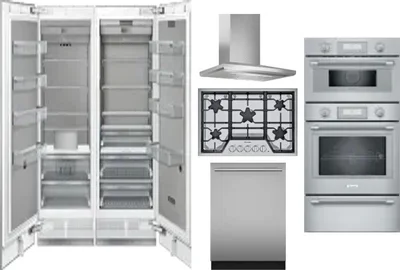 6 Piece Package Includes Refrigerator, Freezer, Cooktop, Wall Oven, Hood And Dishwasher