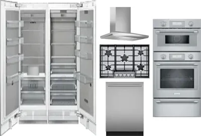 6 Piece Package Includes Refrigerator, Freezer, Cooktop, Wall Oven, Hood And Dishwasher