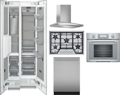 6 Piece Package Includes Refrigerator, Freezer, Cooktop, Wall Oven, Hood And Dishwasher