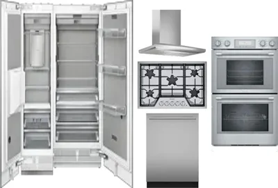 6 Piece Package Includes Refrigerator, Freezer, Cooktop, Wall Oven, Hood And Dishwasher
