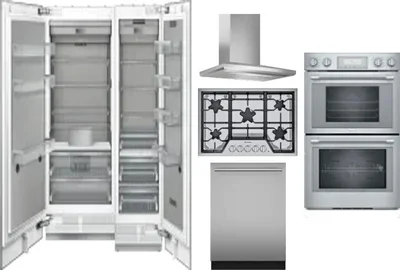 6 Piece Package Includes Refrigerator, Freezer, Cooktop, Wall Oven, Hood And Dishwasher