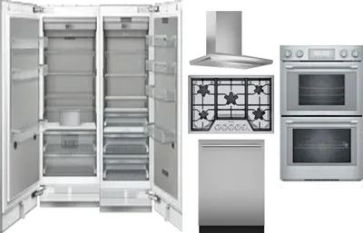 6 Piece Package Includes Refrigerator, Freezer, Cooktop, Wall Oven, Hood And Dishwasher
