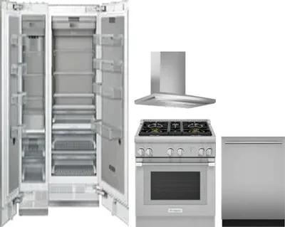 5 Piece Package Includes Refrigerator, Freezer, Range, Hood And Dishwasher