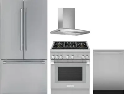 4 Piece Package Includes Refrigerator, Range, Hood And Dishwasher