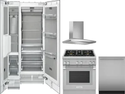5 Piece Package Includes Refrigerator, Freezer, Range, Hood And Dishwasher