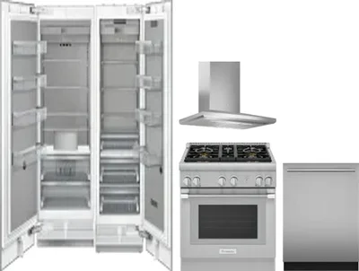 5 Piece Package Includes Refrigerator, Freezer, Range, Hood And Dishwasher