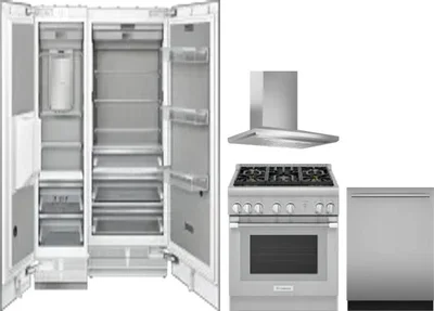 5 Piece Package Includes Refrigerator, Freezer, Range, Hood And Dishwasher