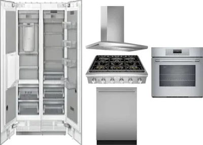6 Piece Package Includes Refrigerator, Freezer, Cooktop, Wall Oven, Hood And Dishwasher
