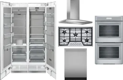 6 Piece Package Includes Refrigerator, Freezer, Cooktop, Wall Oven, Hood And Dishwasher