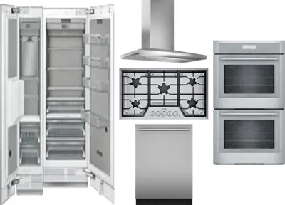 6 Piece Package Includes Refrigerator, Freezer, Cooktop, Wall Oven, Hood And Dishwasher