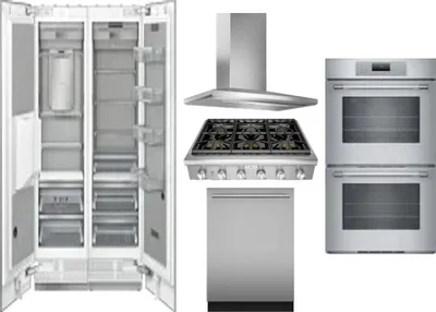6 Piece Package Includes Refrigerator, Freezer, Cooktop, Wall Oven, Hood And Dishwasher