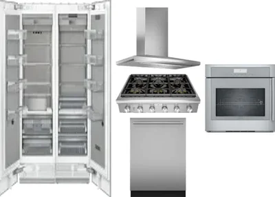 6 Piece Package Includes Refrigerator, Freezer, Cooktop, Wall Oven, Hood And Dishwasher