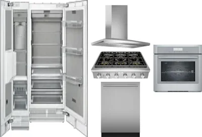 6 Piece Package Includes Refrigerator, Freezer, Cooktop, Wall Oven, Hood And Dishwasher