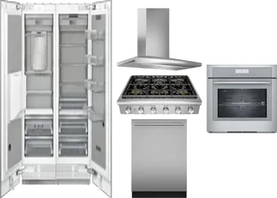 6 Piece Package Includes Refrigerator, Freezer, Cooktop, Wall Oven, Hood And Dishwasher