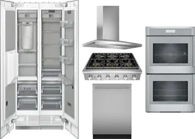 6 Piece Package Includes Refrigerator, Freezer, Cooktop, Wall Oven, Hood And Dishwasher