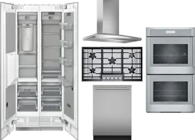 6 Piece Package Includes Refrigerator, Freezer, Cooktop, Wall Oven, Hood And Dishwasher