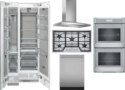 6 Piece Package Includes Refrigerator, Freezer, Cooktop, Wall Oven, Hood And Dishwasher