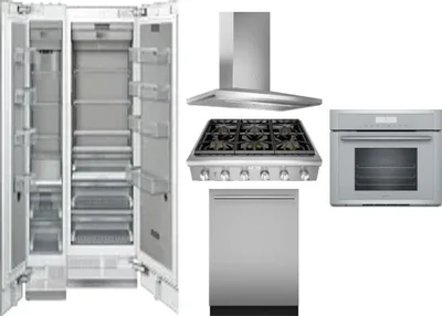 6 Piece Package Includes Refrigerator, Freezer, Cooktop, Wall Oven, Hood And Dishwasher