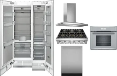 6 Piece Package Includes Refrigerator, Freezer, Cooktop, Wall Oven, Hood And Dishwasher