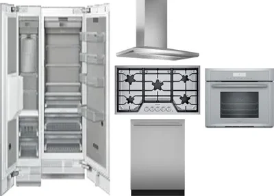 6 Piece Package Includes Refrigerator, Freezer, Cooktop, Wall Oven, Hood And Dishwasher