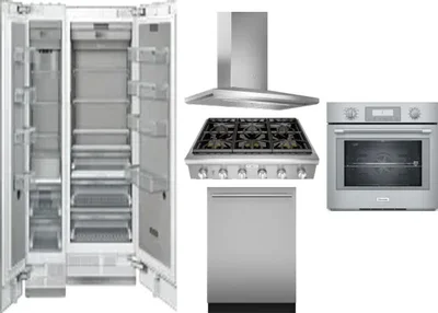 6 Piece Package Includes Refrigerator, Freezer, Cooktop, Wall Oven, Hood And Dishwasher