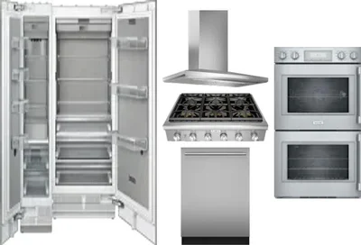 6 Piece Package Includes Refrigerator, Freezer, Cooktop, Wall Oven, Hood And Dishwasher