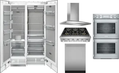 6 Piece Package Includes Refrigerator, Freezer, Cooktop, Wall Oven, Hood And Dishwasher