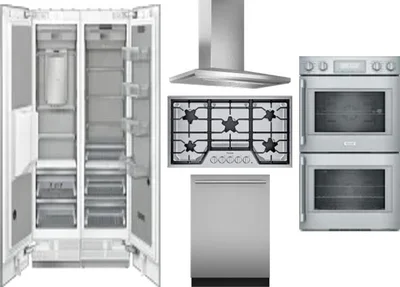 6 Piece Package Includes Refrigerator, Freezer, Cooktop, Wall Oven, Hood And Dishwasher