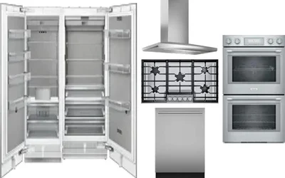 6 Piece Package Includes Refrigerator, Freezer, Cooktop, Wall Oven, Hood And Dishwasher