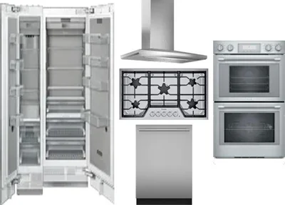 6 Piece Package Includes Refrigerator, Freezer, Cooktop, Wall Oven, Hood And Dishwasher