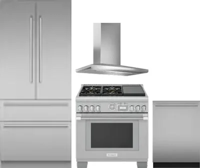 4 Piece Package Includes Refrigerator, Range, Hood And Dishwasher