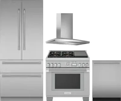 4 Piece Package Includes Refrigerator, Range, Hood And Dishwasher