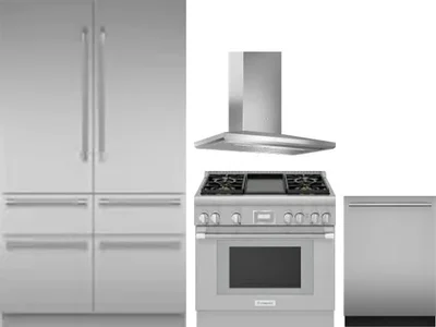 4 Piece Package Includes Refrigerator, Range, Hood And Dishwasher