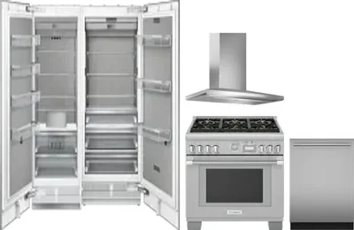 5 Piece Package Includes Refrigerator, Freezer, Range, Hood And Dishwasher