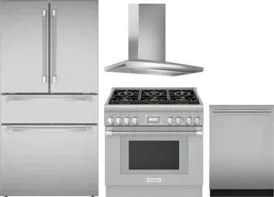 4 Piece Package Includes Refrigerator, Range, Hood And Dishwasher