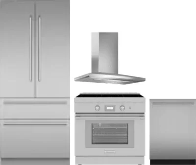 4 Piece Package Includes Refrigerator, Range, Hood And Dishwasher