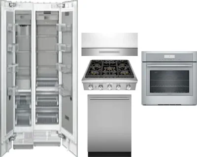 6 Piece Package Includes Refrigerator, Freezer, Cooktop, Wall Oven, Hood And Dishwasher
