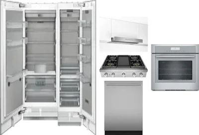 6 Piece Package Includes Refrigerator, Freezer, Cooktop, Wall Oven, Hood And Dishwasher