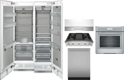 6 Piece Package Includes Refrigerator, Freezer, Cooktop, Wall Oven, Hood And Dishwasher