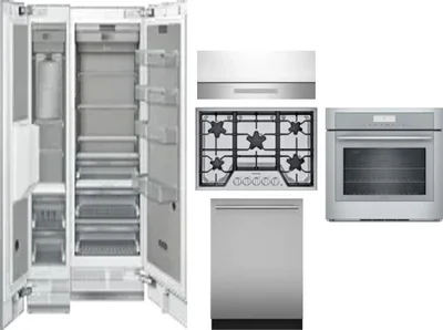 6 Piece Package Includes Refrigerator, Freezer, Cooktop, Wall Oven, Hood And Dishwasher