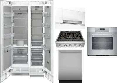 6 Piece Package Includes Refrigerator, Freezer, Cooktop, Wall Oven, Hood And Dishwasher