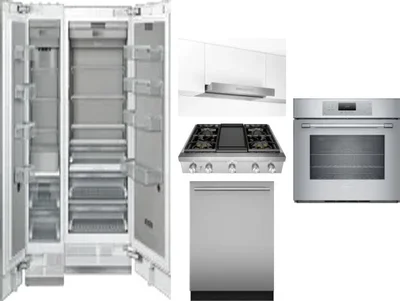 6 Piece Package Includes Refrigerator, Freezer, Cooktop, Wall Oven, Hood And Dishwasher