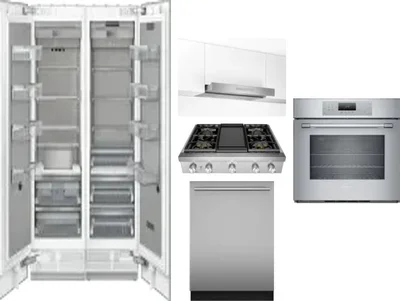 6 Piece Package Includes Refrigerator, Freezer, Cooktop, Wall Oven, Hood And Dishwasher
