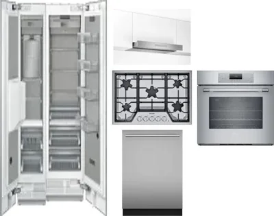 6 Piece Package Includes Refrigerator, Freezer, Cooktop, Wall Oven, Hood And Dishwasher