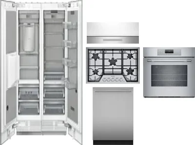6 Piece Package Includes Refrigerator, Freezer, Cooktop, Wall Oven, Hood And Dishwasher