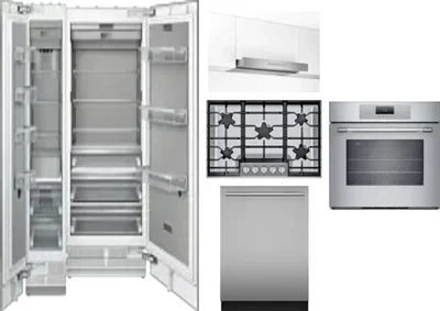 6 Piece Package Includes Refrigerator, Freezer, Cooktop, Wall Oven, Hood And Dishwasher