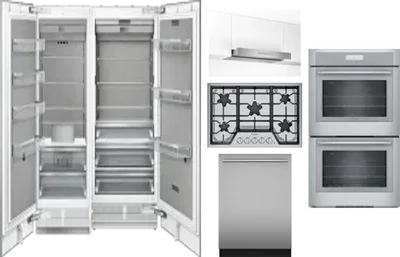 6 Piece Package Includes Refrigerator, Freezer, Cooktop, Wall Oven, Hood And Dishwasher