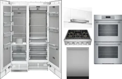 6 Piece Package Includes Refrigerator, Freezer, Cooktop, Wall Oven, Hood And Dishwasher